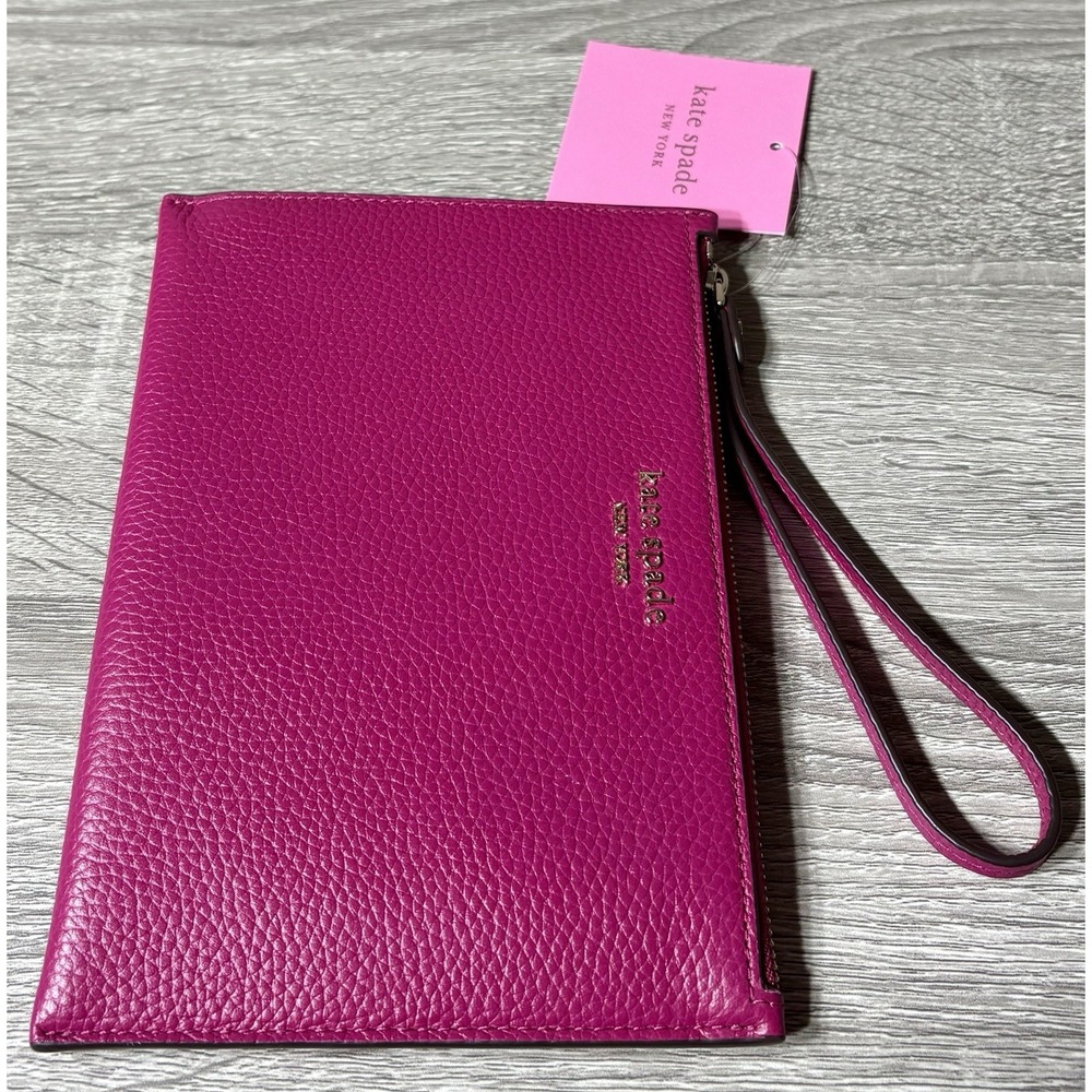 Kate Spade Small Anemone Pink Pebbled Leather Wristlet. Brand New w/ Tags. - Picture 6 of 13